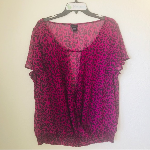 Torrid Purple Animal Print Blouse - Picture 3 of 7